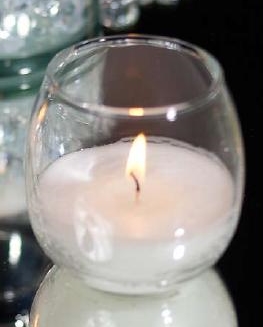 ROLY POLY FILLED WAX CANDLE GLASS